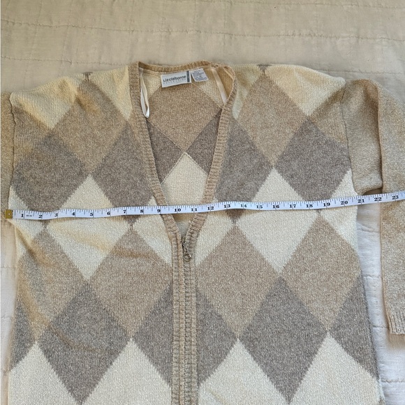 Liz Claiborne Argyle Cardigan Sweater - Picture 5 of 7